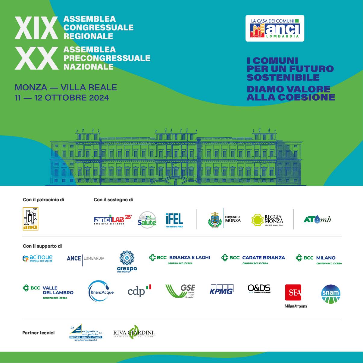 Assemblea di ANCI Lombardia 2024 in Villa Reale. ATO MB e BrianzAcque insieme per mettere al centro dell’agenda dei sindaci lombardi l’acqua.